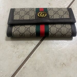 Gucci Beige and Brown GG Monogram Wallet